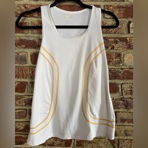 Lululemon Silverescent Mesh Running Tank Size 8 White Gold Athletic Top